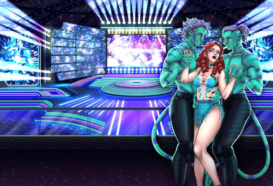 Cover artwork commission for the wonderful author duo - Tiffany Roberts - of their characters Kier and Kayl - twins sharing a psychic link hunting for vengeance - and Aileen - their unexpected mate, resilient, skilled and brave!